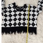 Just Polly New York‎ Argyle Sweater Fringed V Neck Long Sleeve Photo 8