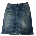 Pilcro and the Letterpress Pilcro Anthropologie Classic Denim‎ Pencil Skirt Size 28 Back Ruffle High Waist Photo 3