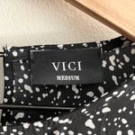 VICI  women black dot printed twirl mini rope tie dress ruffle oversized M Photo 1