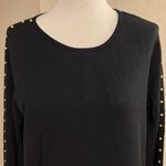 Soft Surroundings  sweater with pearl detailing on sleeves womens size PM Photo 1
