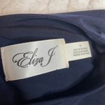 Eliza J Navy Blue Green Tank Dress Maxi 2 Small Tie Waist Jersey Scarf Print Photo 1