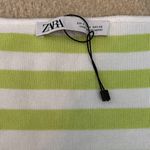 ZARA Green and White Striped Top Photo 4