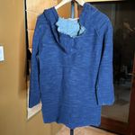 Soft Surroundings  Sweater Navy Blue My Weekender Hoodie V Cotton Size M Photo 10
