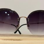 Large ROUND Frame Oversized Sunglasses Embellished with Glitter Trim Photo 3