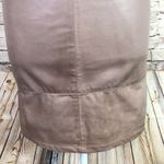 Armani Collezioni  Dress Womens 2 Lamb Leather Sleeveless Taupe Fitted Photo 4