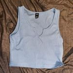SheIn Ribbed Blue Cropped Tank Photo 0