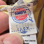 Vintage Russ Petites Butter Yellow and Gray Striped Shirt Size Medium Photo 3