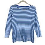 Boden 100% Cotton Blue White Striped 3/4 Sleeve Lightweight T Photo 1