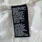 Jones New York  Signature White Linen Paisley Embroidered Button Front Shirt L‎ Photo 4