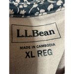 L.L. Bean Blue Pink Floral Half Zip Notch Neck T Shirt Tee Blouse Top Size XL Photo 2