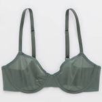 Aerie *NWT* Smoothez Unlined Mesh Bra Full Coverage Royal Palm Green Photo 0