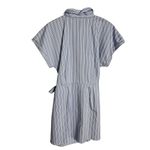 Anthropologie NEW Maeve Wrap Mini Shirt Dress Medium Blue Stripe Photo 7
