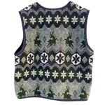 TM Sport Vintage Reindeer Snowflake Fair Isle Full Zip Fleece Vest Size 10 Green Photo 1