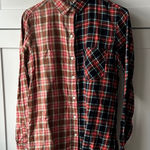 Old Navy Plaid Acid Wash Button-Up Shirt Photo 0