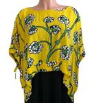 Diane Von Furstenberg Diane‎ Von Furstenberg Floral-Print Cropped Handkerchief Coverup Top Size Large Photo 6