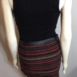 Forever 21 Wool Blend Jacquard Print Skirt w/ Leather Trim Photo 3