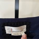 Anthropologie  Allaire Embroidered Slip Dress Sequin Floral Navy Blue Gold Size S Photo 5