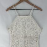 Open Edit  White Lace Crochet High‎ Neck Halter A-Line Mini Cocktail Dress Size L Photo 11