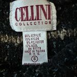 Vintage 90s Cellini Aztec Textured Knit Wool Blend Sweater Black Size Small Photo 4