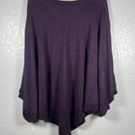 Splendid Womens Pullover Poncho Cape Sweater M/L V-Neck Purple Cashmere Blend Photo 6