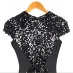 Dress the Population  Sabrina Fringe Petal Mini Black Sequin Cocktail Dress XS Photo 5