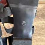 Black Faux Leather Flats Dress Shoes Size 40 Pointed Toe elastic straps Photo 4