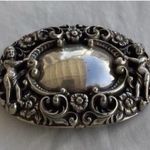 Brighton Vintage 90s Silver Plate Cupid Angels Repousse Women’s Belt Buckle Oval Photo 7