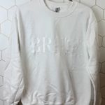BRIDE Embossed White Crewneck Sweatshirt – Size Photo 5
