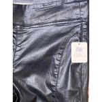 Free People NWT  Double Dutch Slit Skinny Pants Faux Leather Coated Black Size S Photo 4