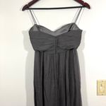 Amsale Gray Flowy Silk Ruched Bust Maxi Dress Size 4 Photo 9