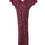 ZARA Pink & Red Floral Short Sleeve A-Line Maxi Dress XS Photo 6