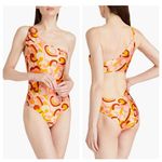 Zimmermann  One-shoulder buckled printed swimsuit size 0 US 2-4 peach Photo 1