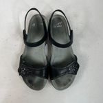 Dansko  Size 38 7.5 - 8 Sandals Blythe Black Nubuck Suede Flat Laser Cut Detail Photo 6