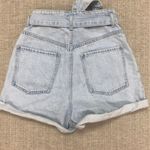 ZARA  Belted Denim Shorts / Light Blue Photo 3