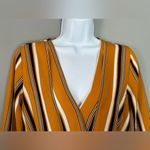 Topshop  Asymmetrical Yellow Stripes Women's Shirt (481) Photo 8