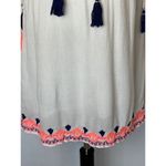 RD & Koko White And Pink Embroidered Rhinestone Tassel Cold Shoulder‎ Dress S Photo 7