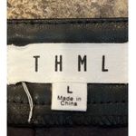 THML  Black Vegan Leather Mini Skirt Size Large Photo 3