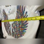 Aeropostale Customized-Patchwork white  denim jacket featuring gold sequin Size L Photo 3