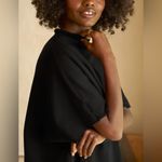 Frank & Eileen Audrey Funnel Neck Capelet Triple Fleece One Size OS Black Photo 1