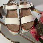 Dirty Laundry  White and Brown Sandals with Platform Sole Photo 1
