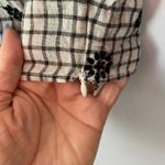 Love Shack Fancy  Blake Cropped Floral Ruffle Blouse Black White Women's size Large Photo 6