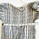 L*Space Riri Strapless Wide‑Leg Jumpsuit XS Gray White Stripe Smocked tie Photo 11