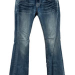 Miss Me  Fleur De Lis Embroidered Embellishment‎ Medium Wash Bootcut Jeans Sz 28 Photo 0