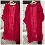 Soft Surroundings  Linen Red Duster Coverup Photo 1