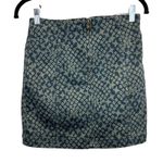 Free People Denim Mini Skirt Blue Size 4 Straight Stretch Short Geometric Print Photo 6