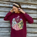 Amazon Handmade Quilt Pumpkin Fall Sweatshirt Halloween Art to Wear Sewn Creator Maker Photo 2