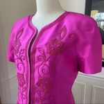 Vintage Constance Saunders Silk Jacket Wrap Skirt Raspberry 10 Pink Photo 3