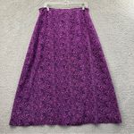 Vintage Laura Leigh Ltd 100% Silk Floral Maxi Skirt Fairy Grunge Boho Retro W 12 Purple Photo 2