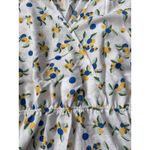 Umgee  Blueberry & Lemon Print Ruffled Hem Tie Waist Mini Dress Size‎ Large Photo 9