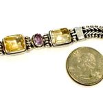 Amethyst Bali Sterling , Citrine, Quartz Bracelet Photo 9